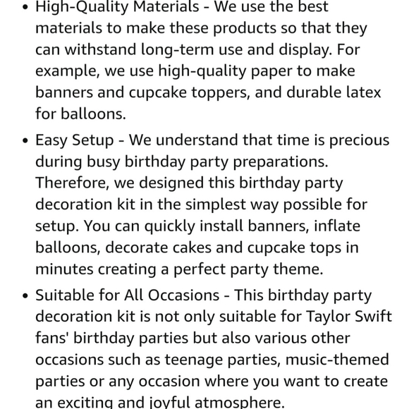 Taylor Swift Birthday Party Decoration Kit - Picture 17 of 17